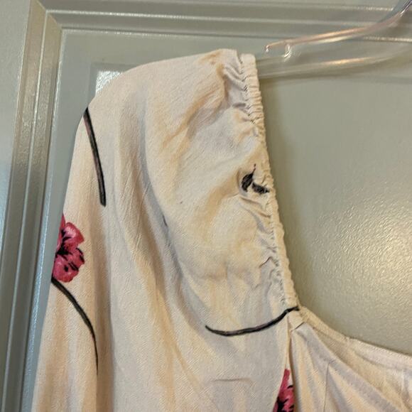 Amuse Society Easy On The Eyes Dress Women’s Small Cream Pink Floral NWT - Picture 11 of 14